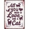 PLENTY GIFTS WAAKBORD BLIK ALL YOU NEED IS LOVE AND A CAT