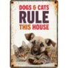PLENTY GIFTS WAAKBORD BLIK DOGS & CATS RULE THIS HOUSE